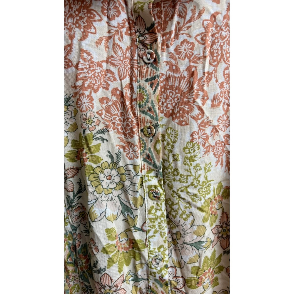 Love Stitch Floral Sleeveless Maxi Dress‎ Size M Boho Tiered Rayon - Picture 4 of 7